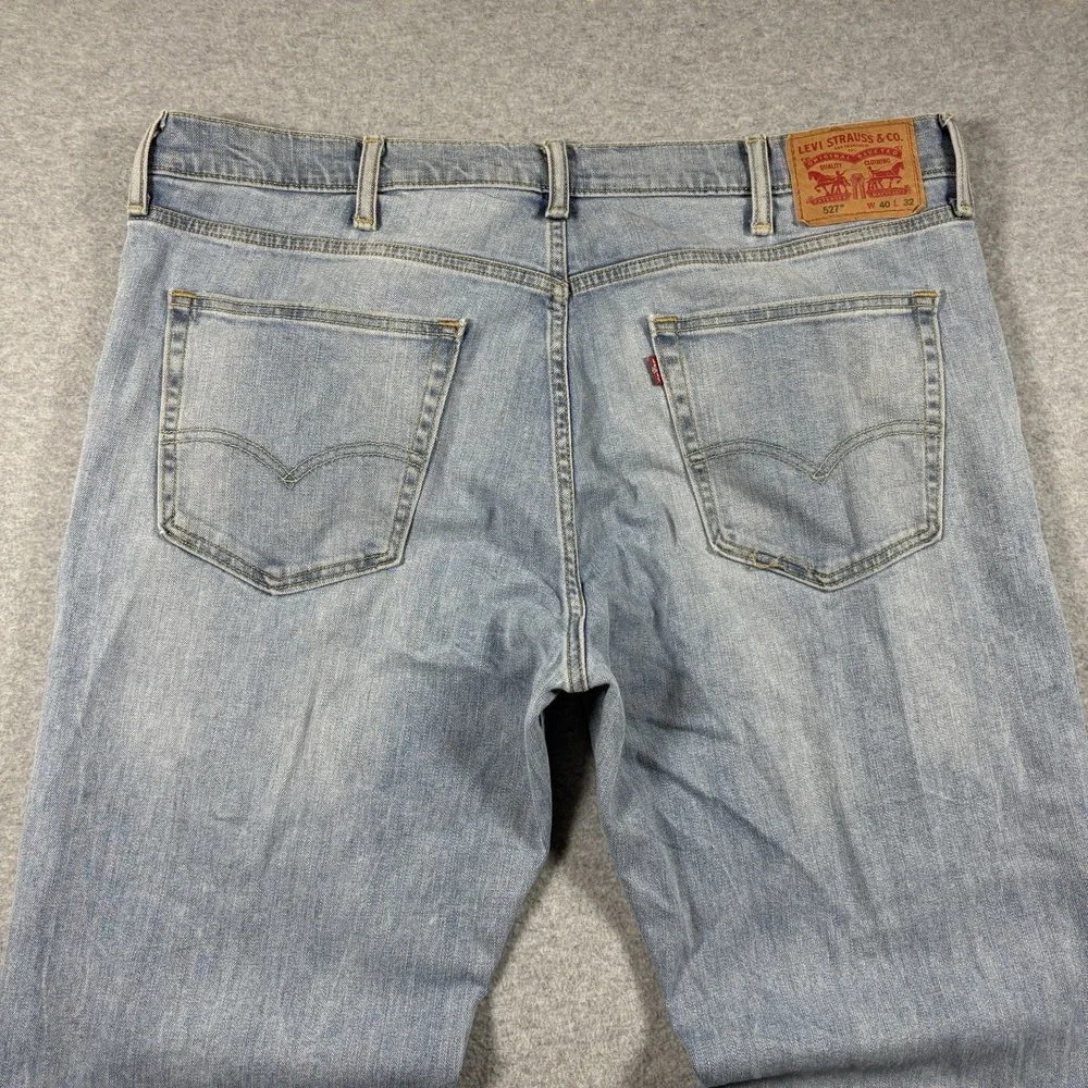 Levi's 527 Slim Bootcut Jeans Mens 40x32 Light Wash Denim Pants Western Cowboy